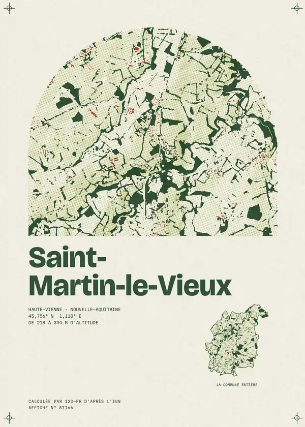 Affiche de Saint-Martin-le-Vieux, calculée par 123-fr d'après l'IGN