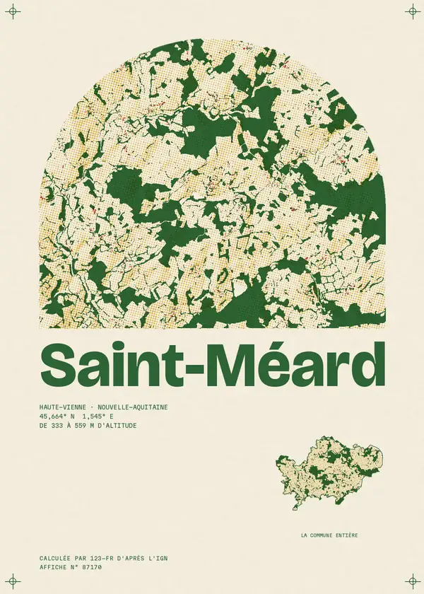 Affiche de Saint-Méard, calculée par 123-fr d'après l'IGN