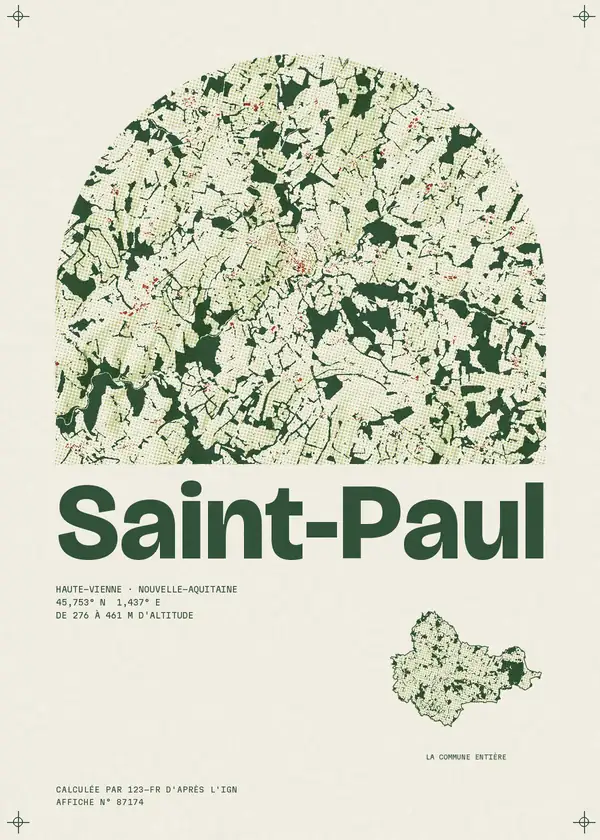 Affiche de Saint-Paul, calculée par 123-fr d'après l'IGN