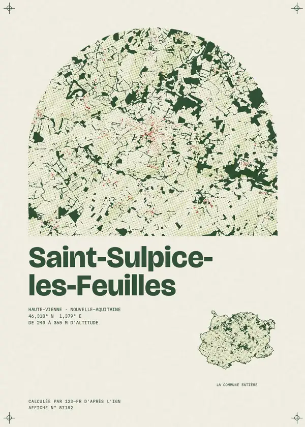 Affiche de Saint-Sulpice-les-Feuilles, calculée par 123-fr d'après l'IGN
