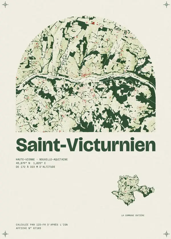 Affiche de Saint-Victurnien, calculée par 123-fr d'après l'IGN