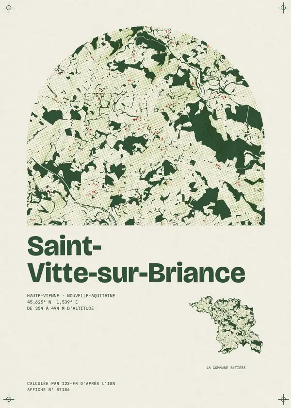 Affiche de Saint-Vitte-sur-Briance, calculée par 123-fr d'après l'IGN