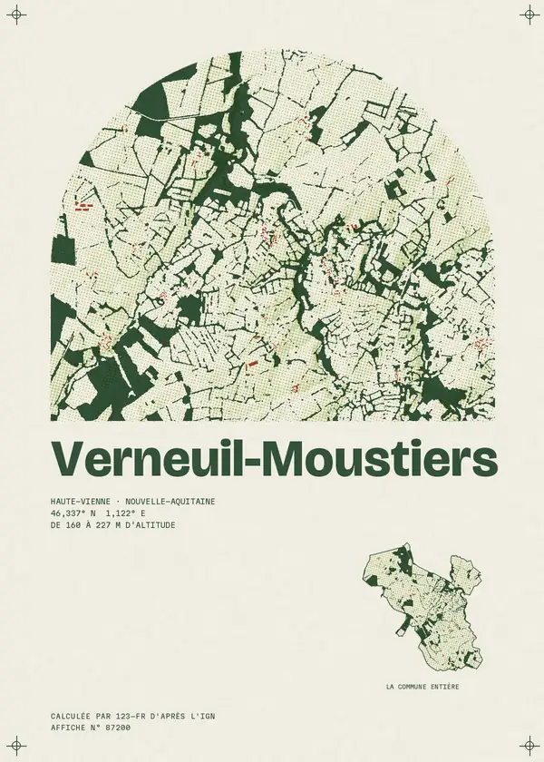 Affiche de Verneuil-Moustiers, calculée par 123-fr d'après l'IGN