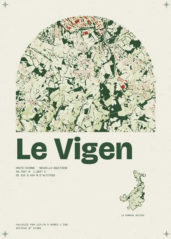 Affiche de Le Vigen, calculée par 123-fr d'après l'IGN