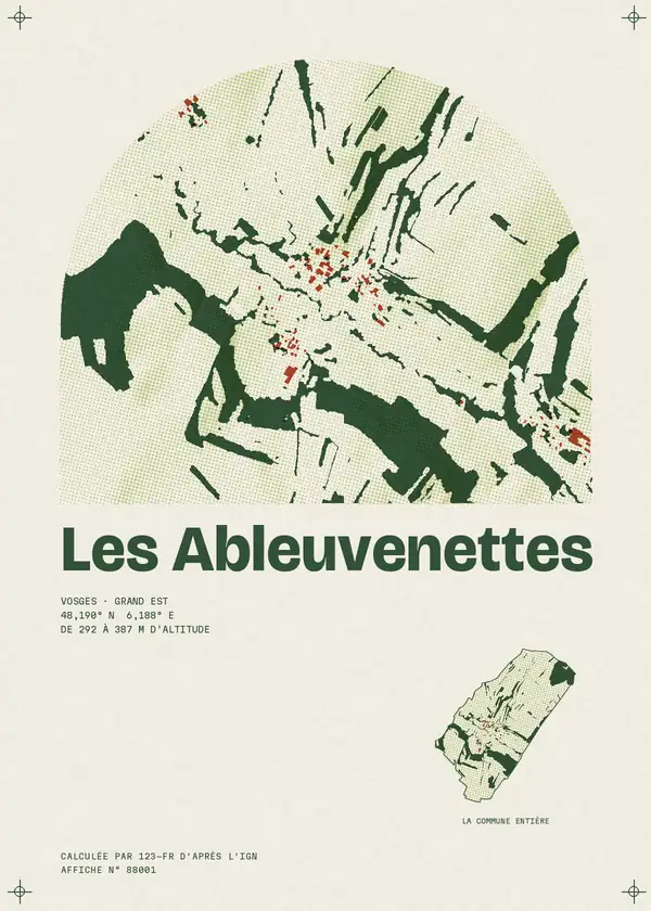 Affiche de Les Ableuvenettes, calculée par 123-fr d'après l'IGN