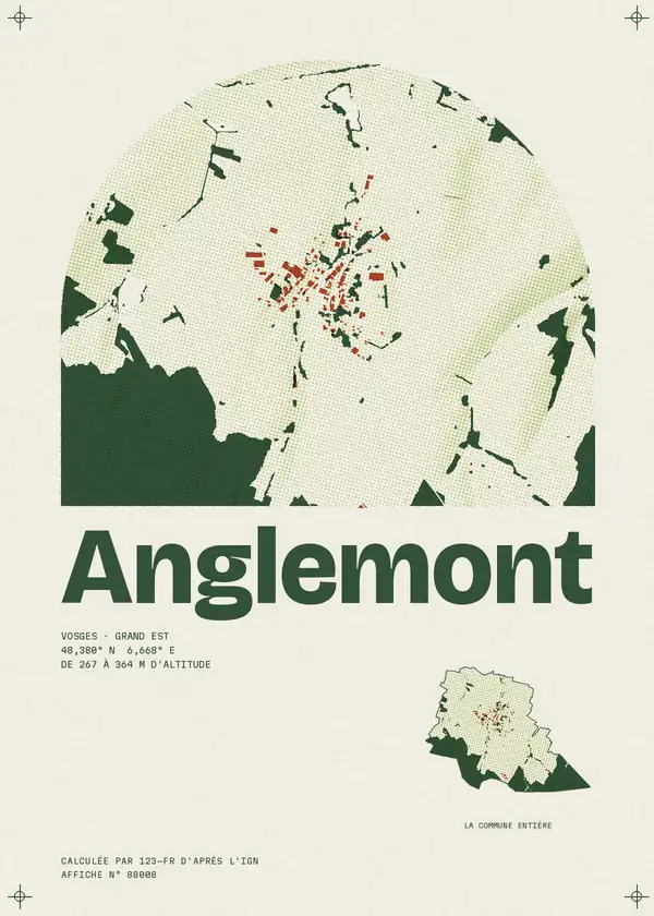 Affiche de Anglemont, calculée par 123-fr d'après l'IGN
