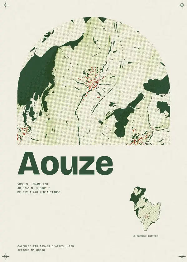 Affiche de Aouze, calculée par 123-fr d'après l'IGN