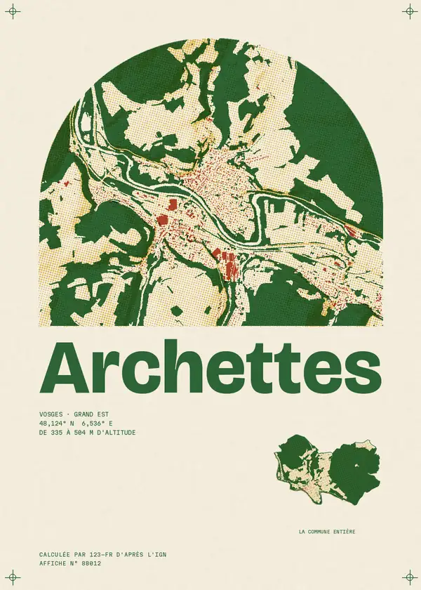 Affiche de Archettes, calculée par 123-fr d'après l'IGN