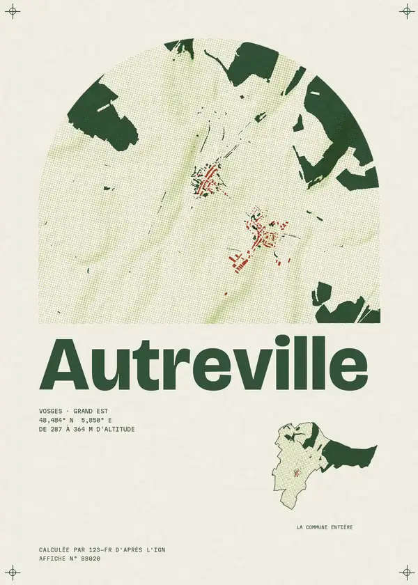 Affiche de Autreville, calculée par 123-fr d'après l'IGN