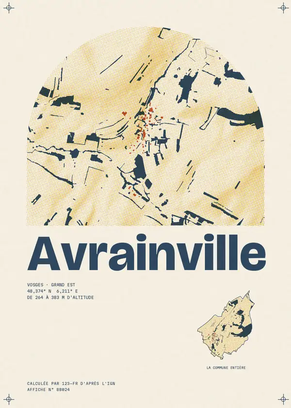Affiche de Avrainville, calculée par 123-fr d'après l'IGN