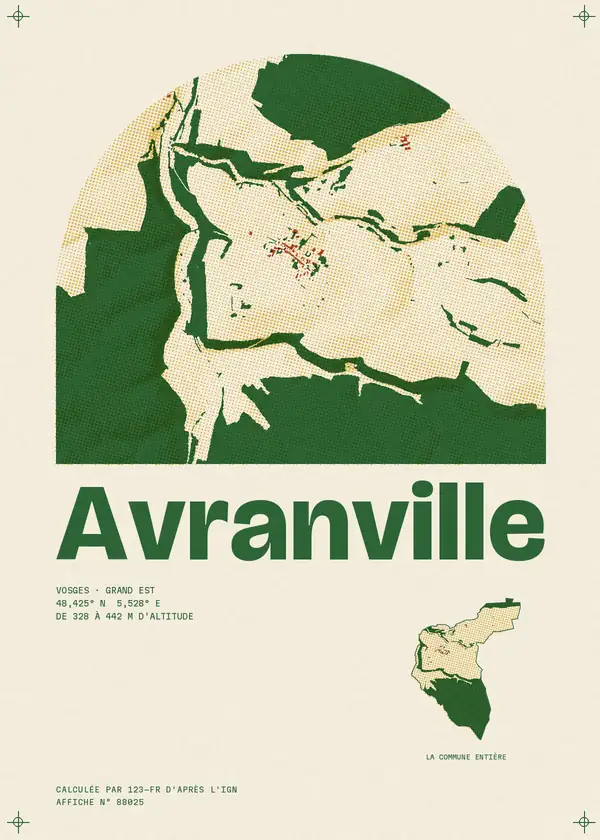 Affiche de Avranville, calculée par 123-fr d'après l'IGN