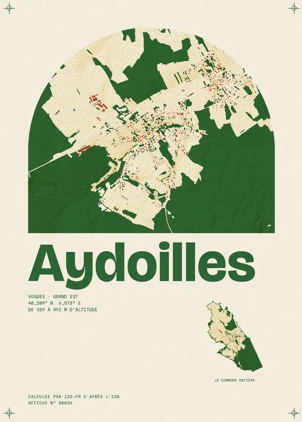 Affiche de Aydoilles, calculée par 123-fr d'après l'IGN