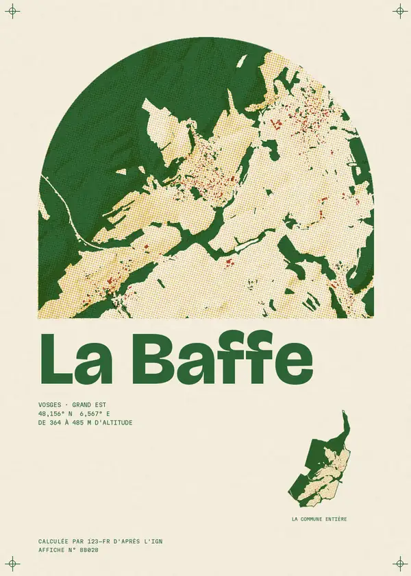 Affiche de La Baffe, calculée par 123-fr d'après l'IGN
