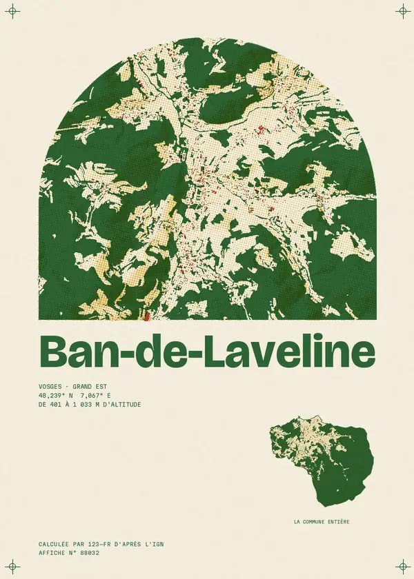 Affiche de Ban-de-Laveline, calculée par 123-fr d'après l'IGN