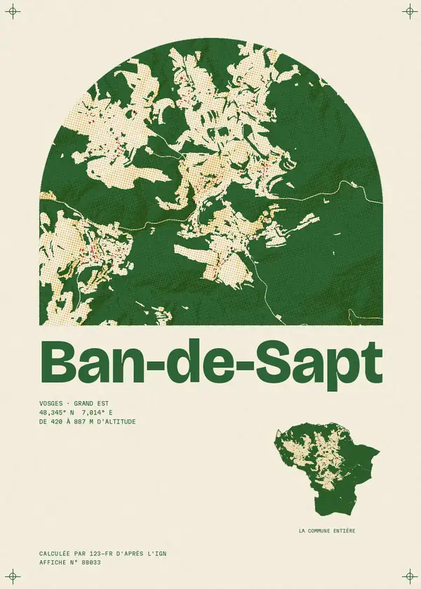 Affiche de Ban-de-Sapt, calculée par 123-fr d'après l'IGN