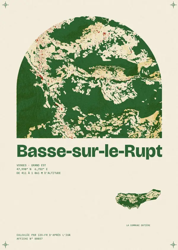Affiche de Basse-sur-le-Rupt, calculée par 123-fr d'après l'IGN