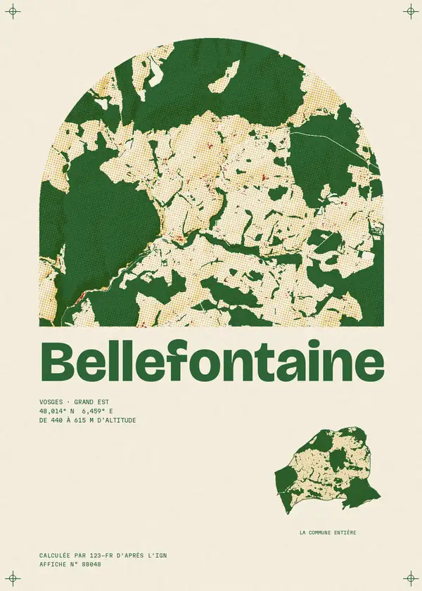 Affiche de Bellefontaine, calculée par 123-fr d'après l'IGN