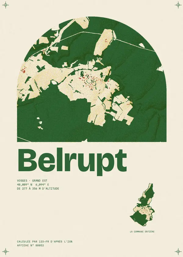Affiche de Belrupt, calculée par 123-fr d'après l'IGN