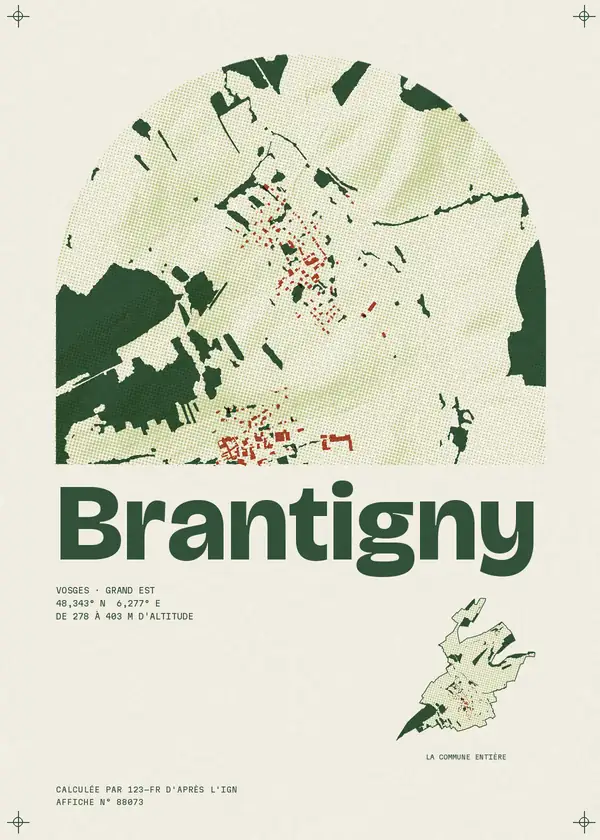 Affiche de Brantigny, calculée par 123-fr d'après l'IGN