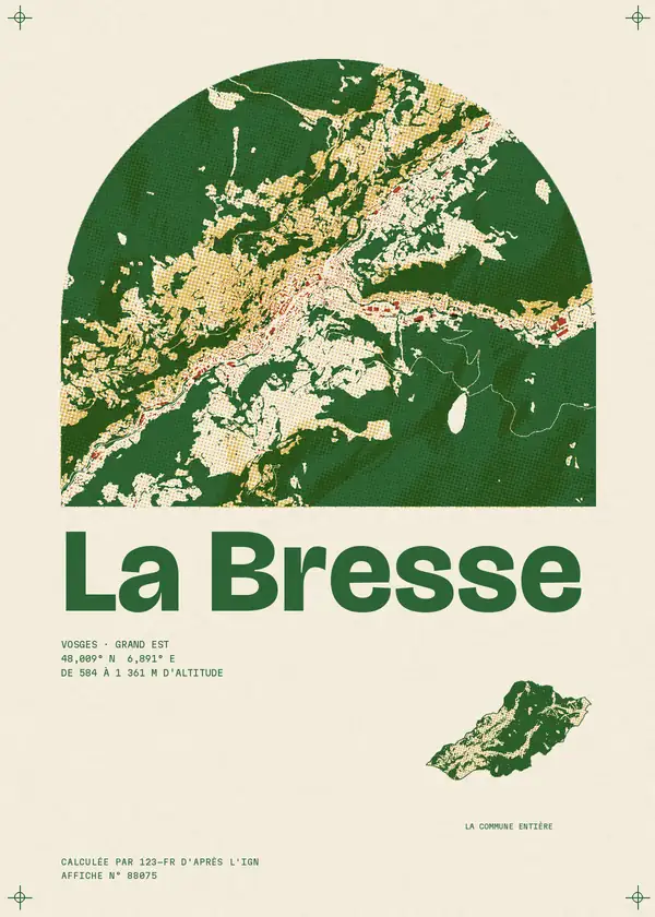 Affiche de La Bresse, calculée par 123-fr d'après l'IGN