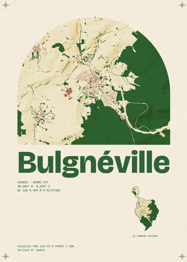 Affiche de Bulgnéville, calculée par 123-fr d'après l'IGN