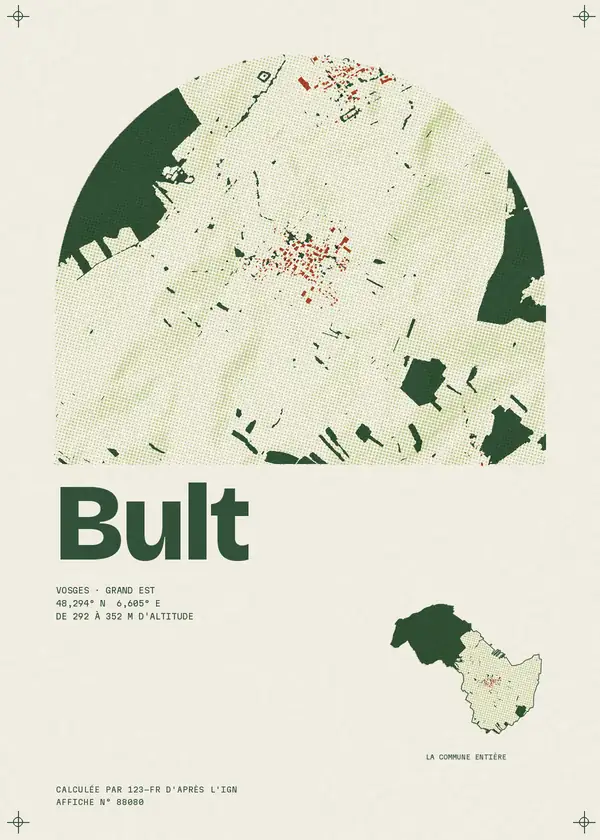 Affiche de Bult, calculée par 123-fr d'après l'IGN