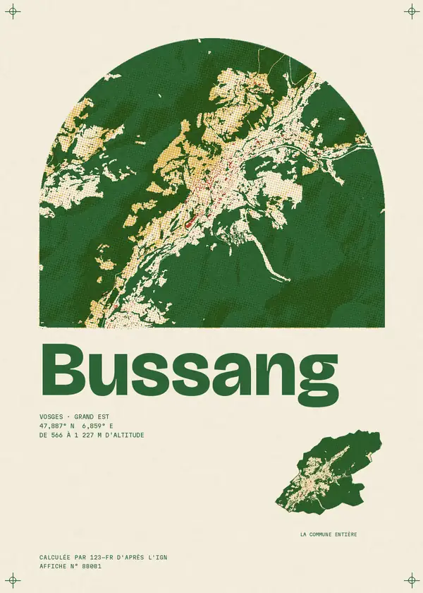 Affiche de Bussang, calculée par 123-fr d'après l'IGN