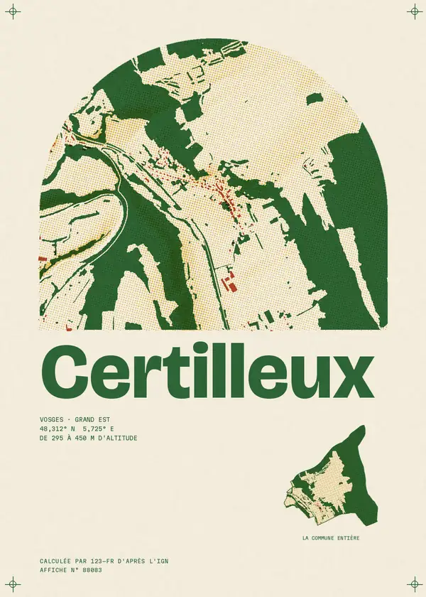 Affiche de Certilleux, calculée par 123-fr d'après l'IGN