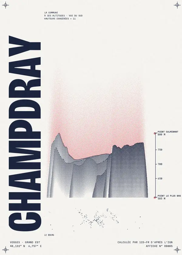 Affiche de Champdray, calculée par 123-fr d'après l'IGN