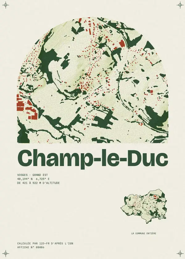 Affiche de Champ-le-Duc, calculée par 123-fr d'après l'IGN