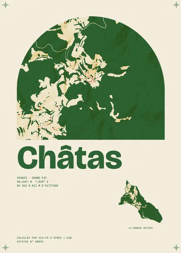 Affiche de Châtas, calculée par 123-fr d'après l'IGN