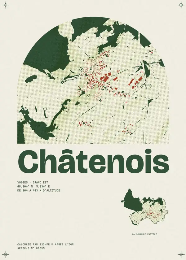 Affiche de Châtenois, calculée par 123-fr d'après l'IGN