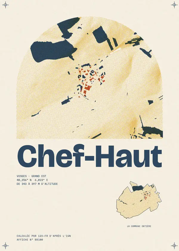 Affiche de Chef-Haut, calculée par 123-fr d'après l'IGN