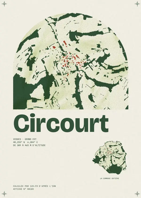 Affiche de Circourt, calculée par 123-fr d'après l'IGN