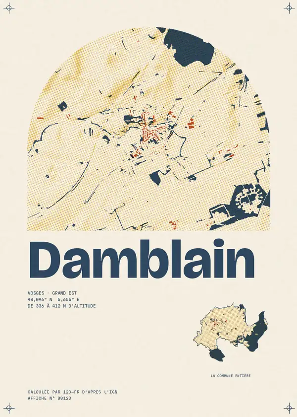 Affiche de Damblain, calculée par 123-fr d'après l'IGN
