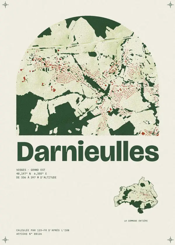 Affiche de Darnieulles, calculée par 123-fr d'après l'IGN