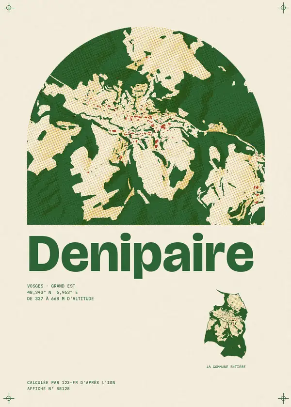 Affiche de Denipaire, calculée par 123-fr d'après l'IGN