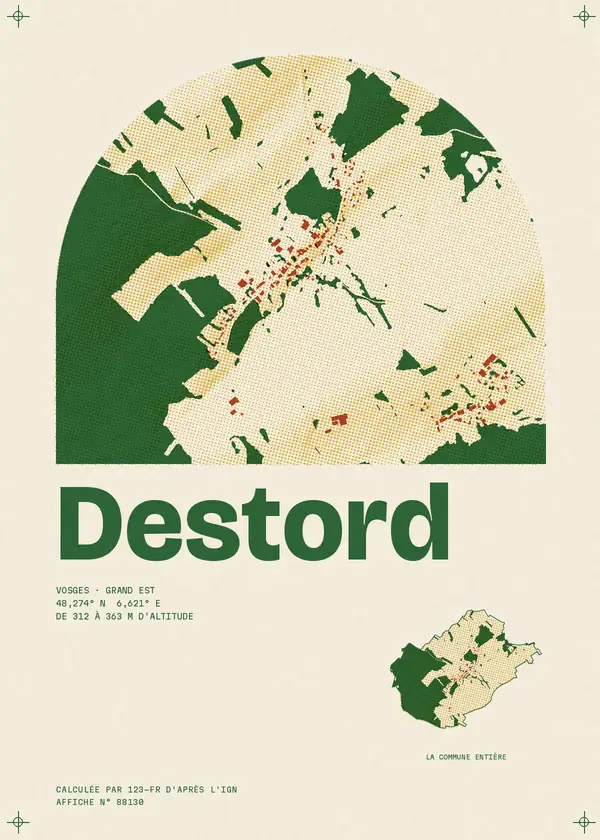 Affiche de Destord, calculée par 123-fr d'après l'IGN
