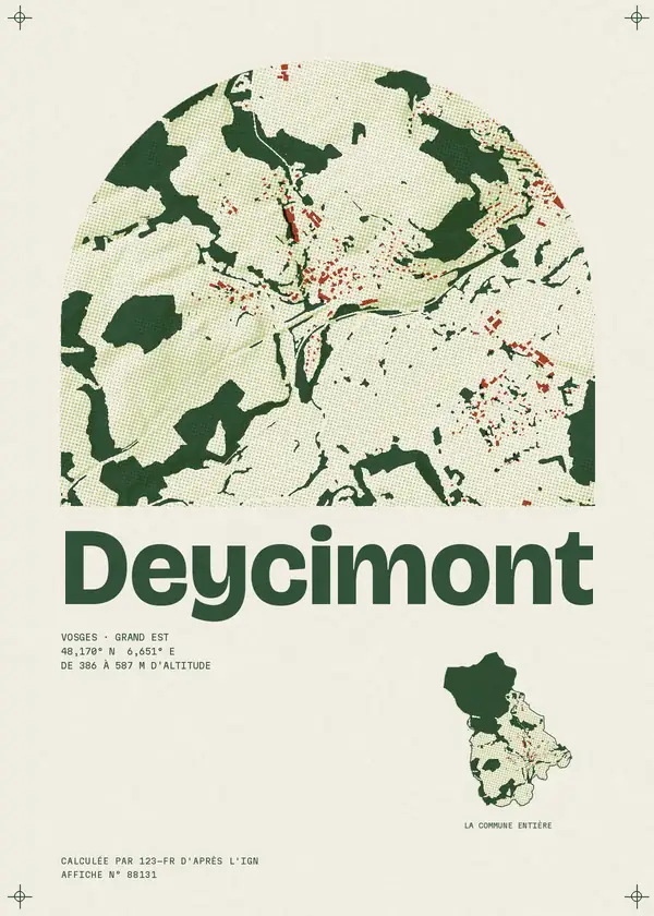 Affiche de Deycimont, calculée par 123-fr d'après l'IGN