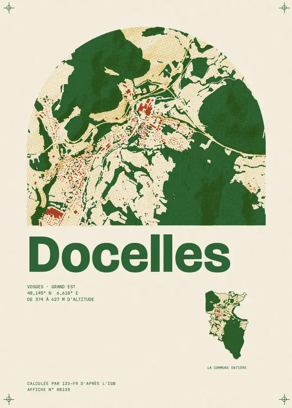 Affiche de Docelles, calculée par 123-fr d'après l'IGN