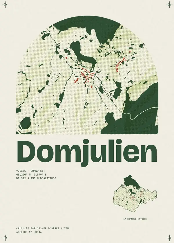 Affiche de Domjulien, calculée par 123-fr d'après l'IGN