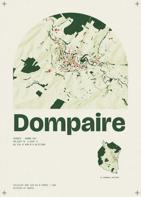 Affiche de Dompaire, calculée par 123-fr d'après l'IGN