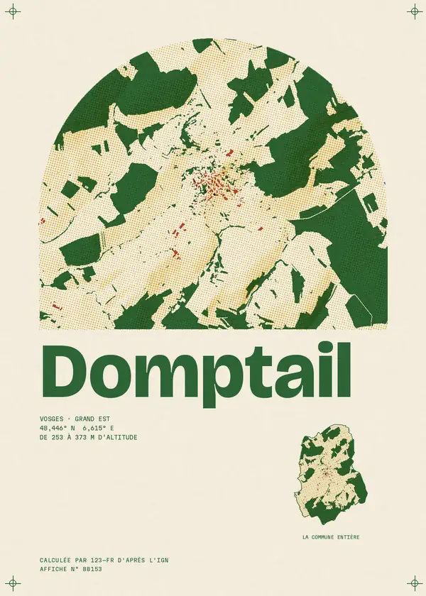 Affiche de Domptail, calculée par 123-fr d'après l'IGN