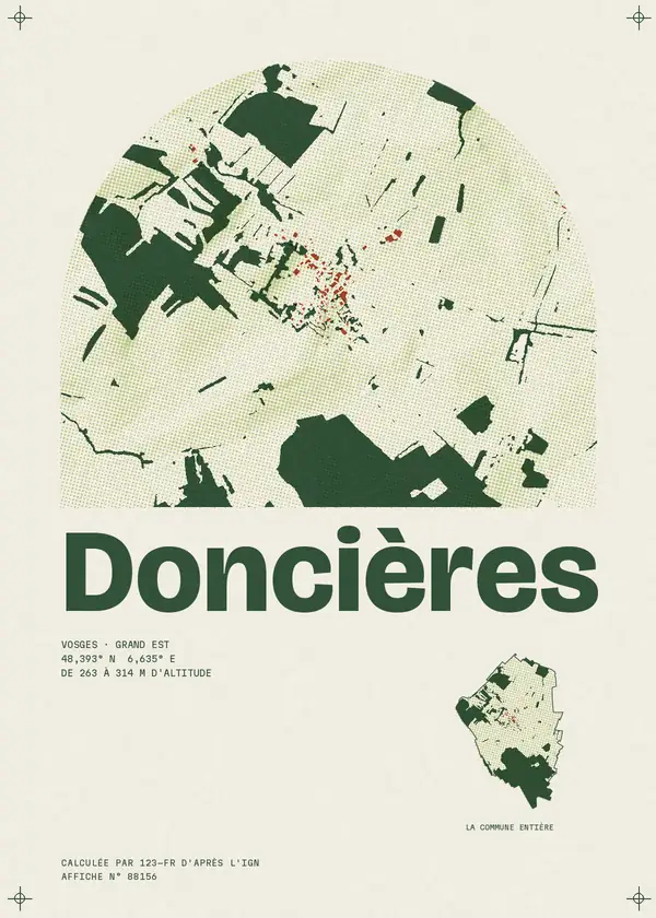 Affiche de Doncières, calculée par 123-fr d'après l'IGN