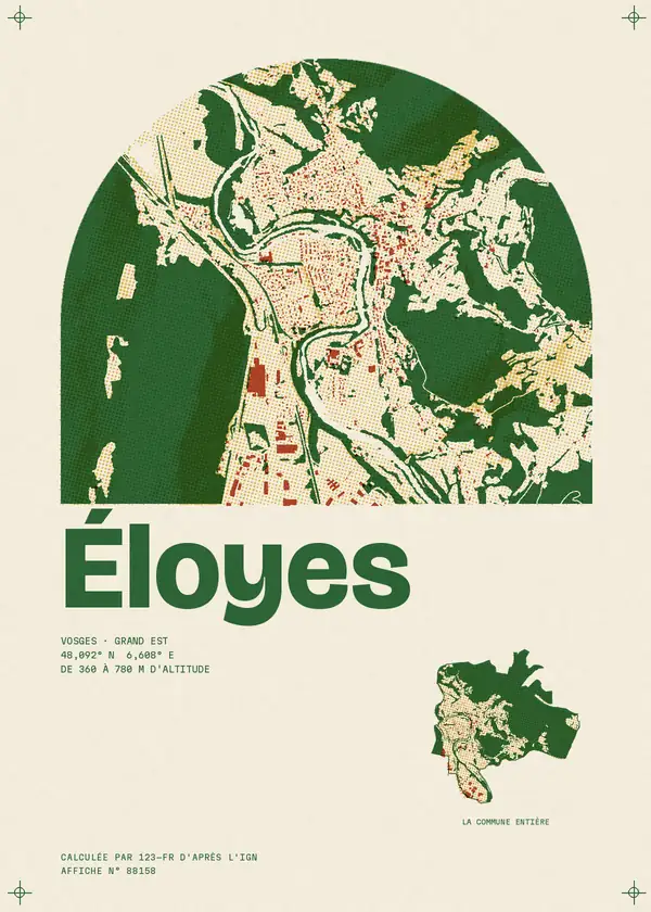 Affiche de Éloyes, calculée par 123-fr d'après l'IGN