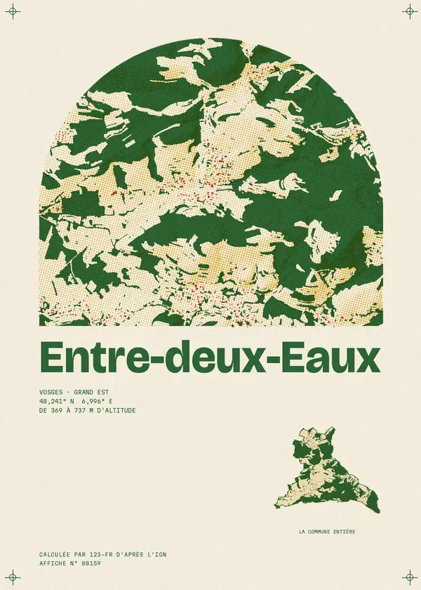 Affiche de Entre-deux-Eaux, calculée par 123-fr d'après l'IGN