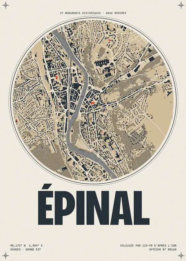 Affiche de Épinal, calculée par 123-fr d'après l'IGN