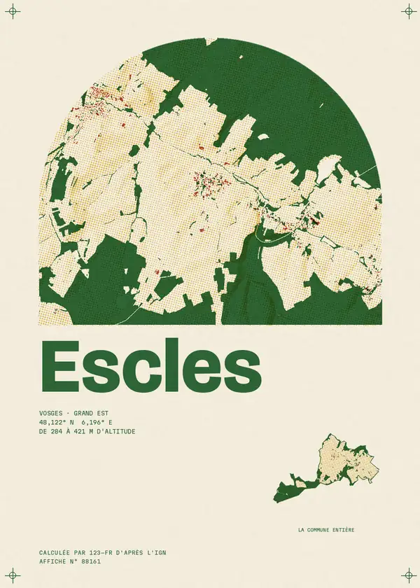 Affiche de Escles, calculée par 123-fr d'après l'IGN