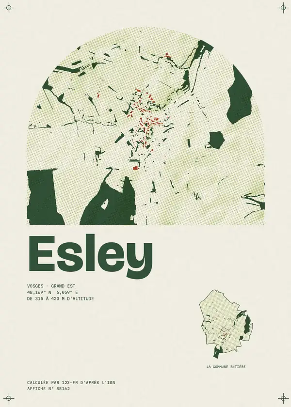 Affiche de Esley, calculée par 123-fr d'après l'IGN