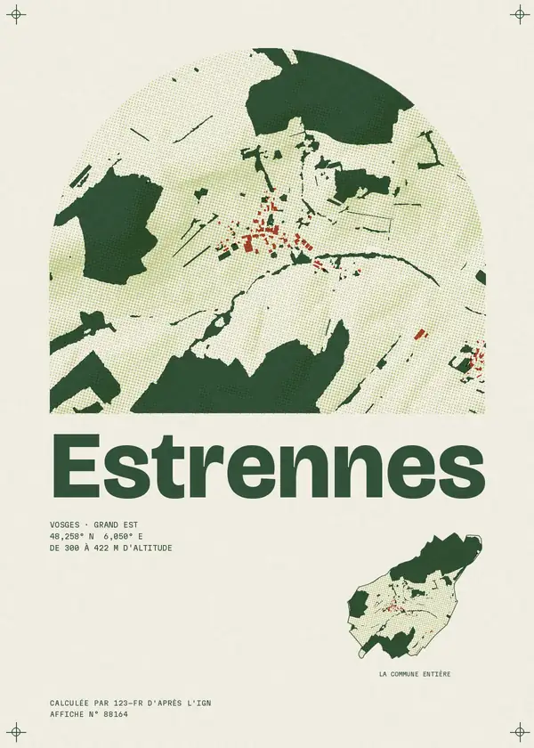 Affiche de Estrennes, calculée par 123-fr d'après l'IGN